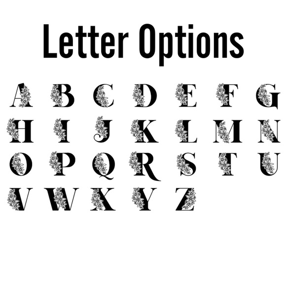 Personalized Floral Letter 2oz Mini Shot Glass Tumbler - Picture 9 of 9